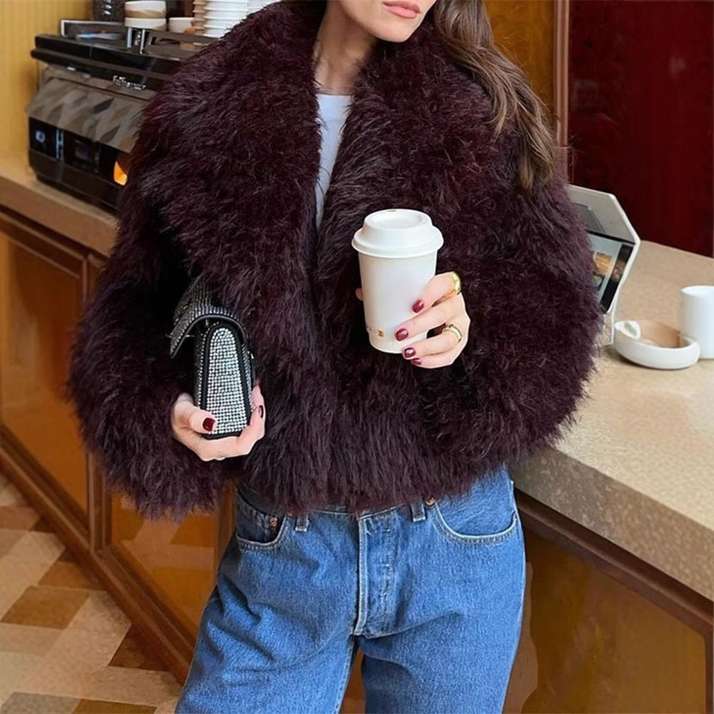 Damen Kunstpelzjacke im modischen Oversized-Schnitt Drune
