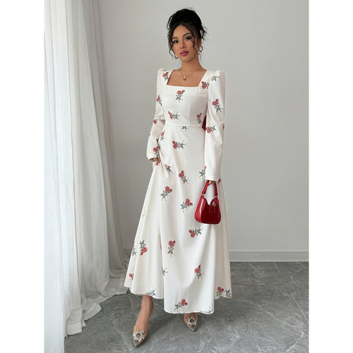 Damen Maxikleid mit floralem Muster Drune