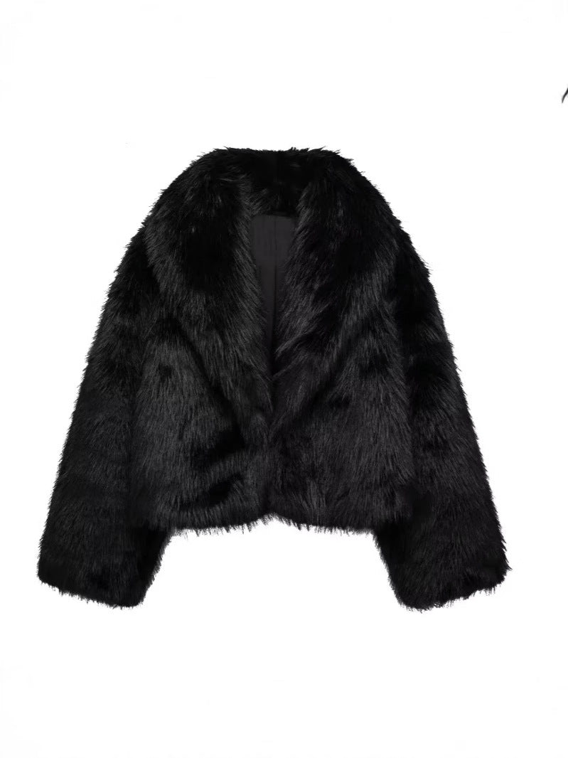 Damen Trendy Kunstfelljacke Drune