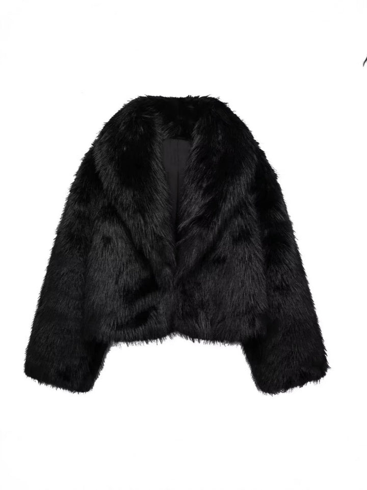 Damen Trendy Kunstfelljacke Drune
