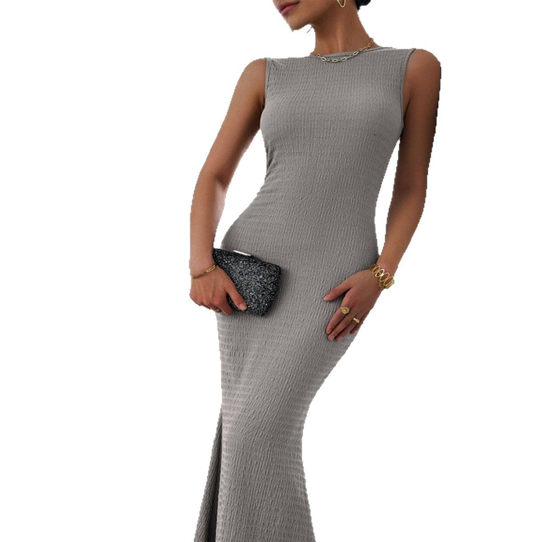 Damen figurbetontes Maxikleid mit elegantem Strukturdesign Drune