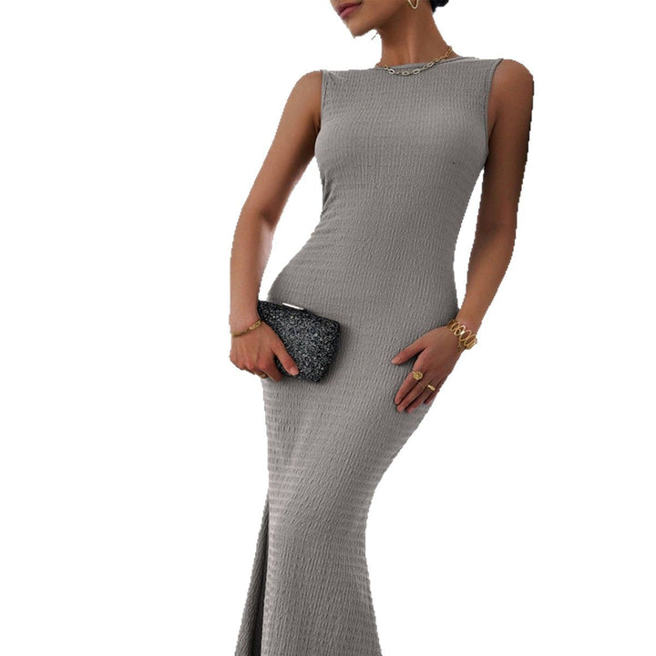 Damen figurbetontes Maxikleid mit elegantem Strukturdesign Drune