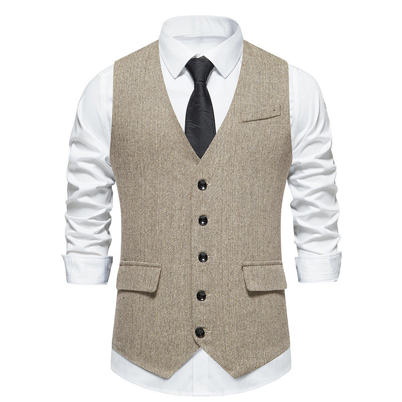 Herren elegante Weste mit feinen Knopfdetails Drune