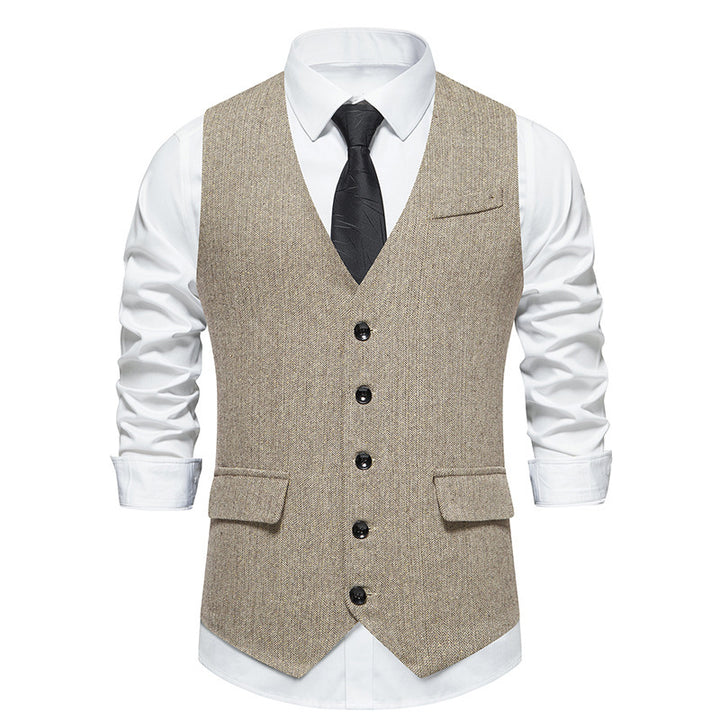 Herren elegante Weste mit feinen Knopfdetails Drune