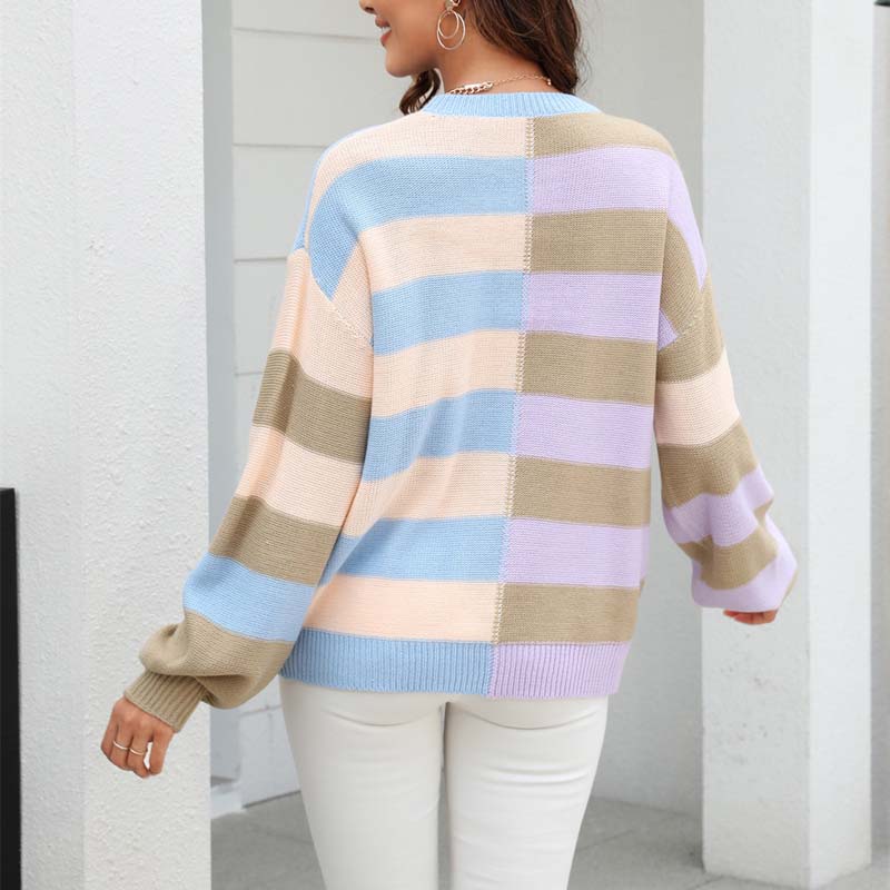 Drune | Strickbluse mit Pastellfarben Polyester Lässig und Farbenfroh