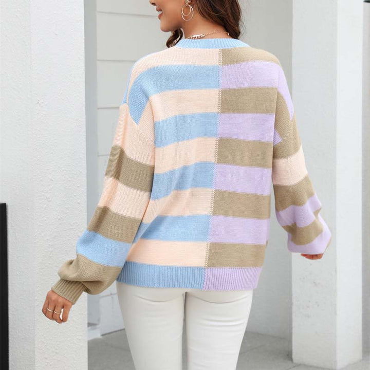 Drune | Strickbluse mit Pastellfarben Polyester Lässig und Farbenfroh