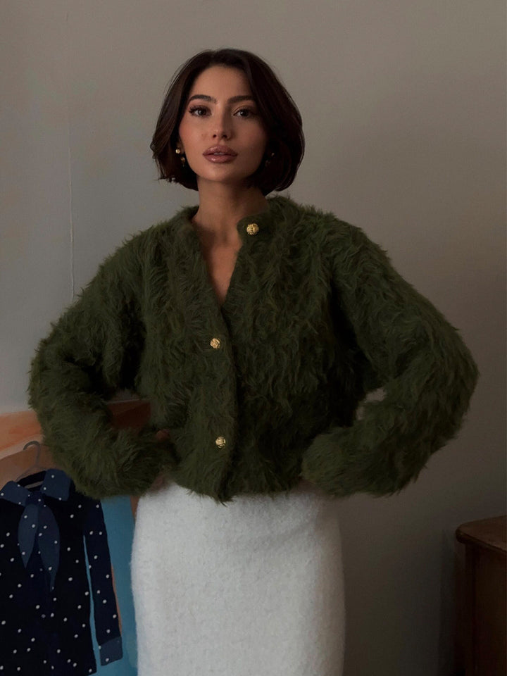Damen Flauschiger Knit-Pullover aus 100% Nylon mit lässigem Schnitt Drune