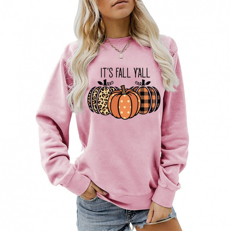 Damen Sweatshirt mit verspieltem Herbstmotiv und bequemer Passform Drune