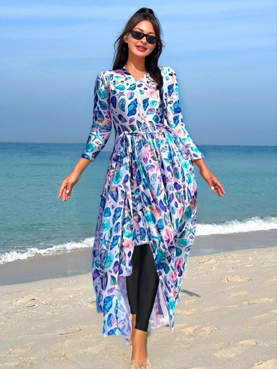 Damen Strandkleid mit asymmetrischem Schnitt Drune