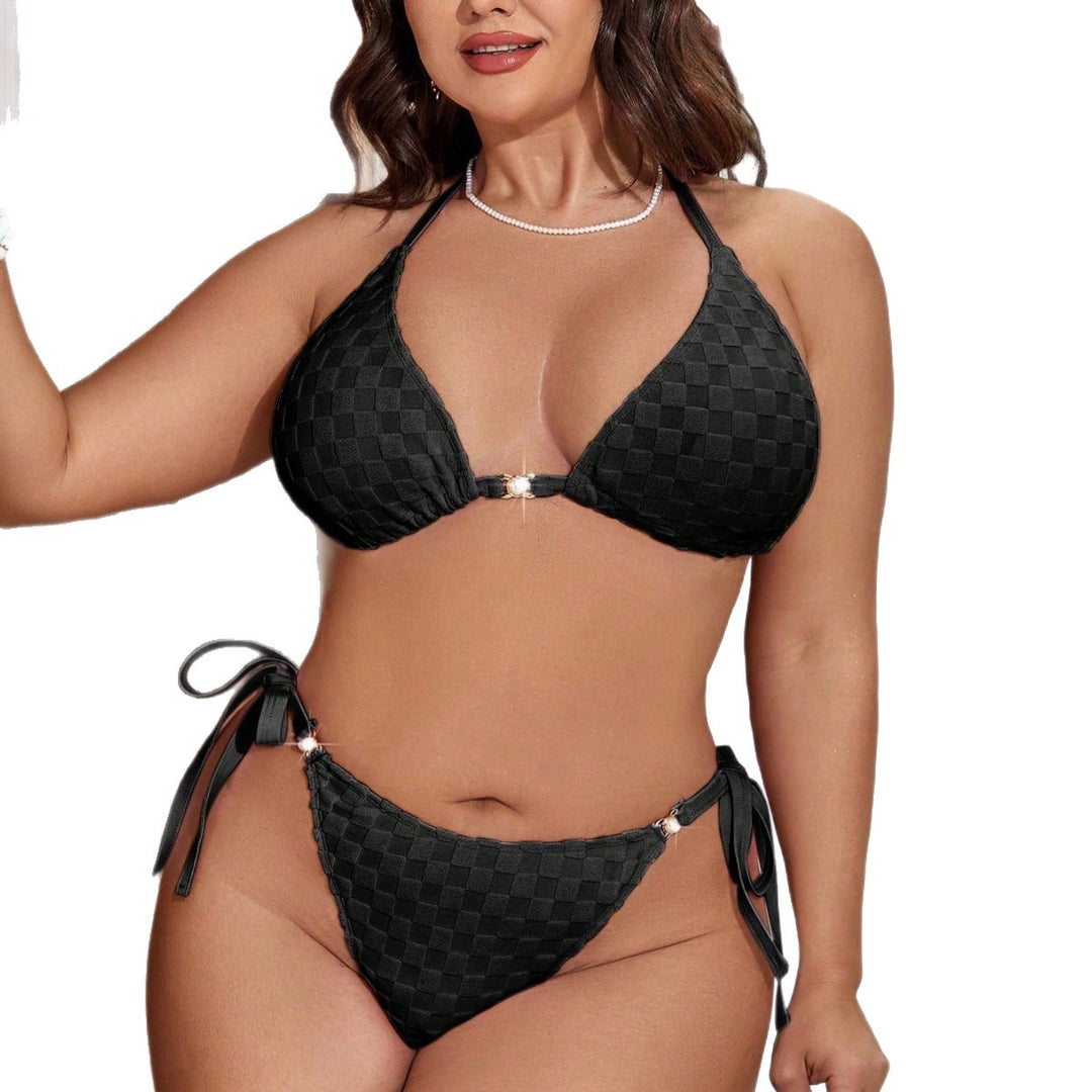Damen Triangel-Bikini mit raffinierten Knoten und texturiertem Stoff Drune