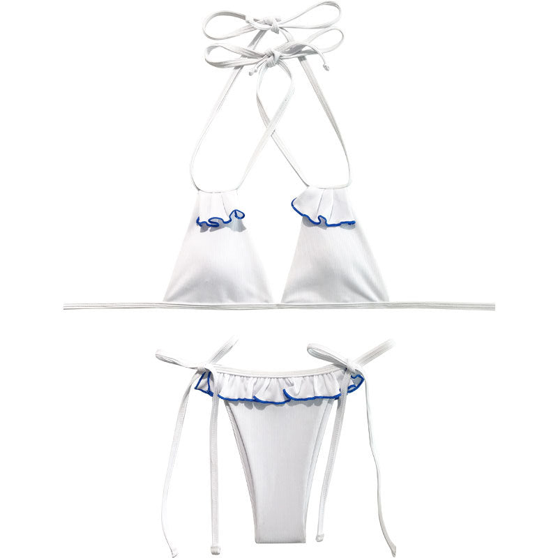 Damen Triangel-Bikini mit Rüschen und einzigartigem Schnitt Drune