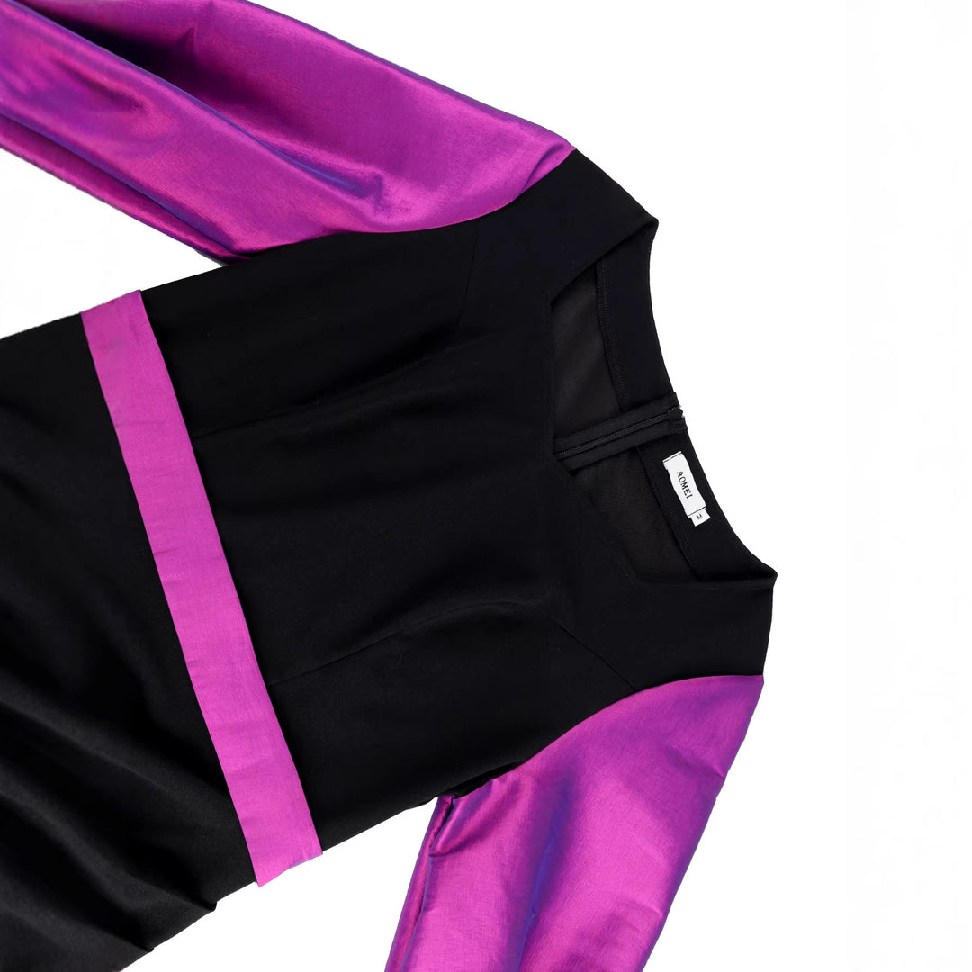 Damen Abendkleid mit voluminösen Ärmeln und elegantem Saum Drune