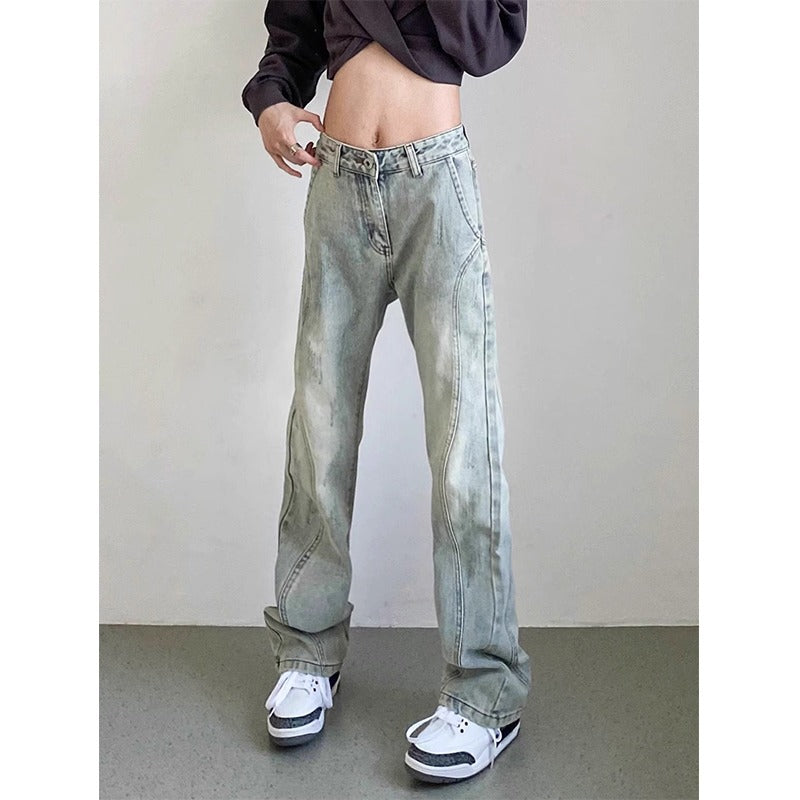 Herren weite Denim-Jeans mit modischem Used-Look Drune