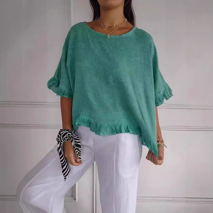 Damen Leichtes Shirt mit Fransen Drune