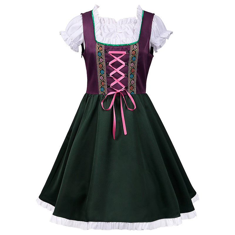 Damen nan traditionelles Dirndlkleid mit besticktem Mieder, geraffter Schürze und Carmenbluse Drune