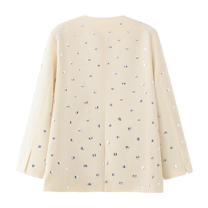 Damen elegante Blazerjacke mit funkelnden Pailletten Drune