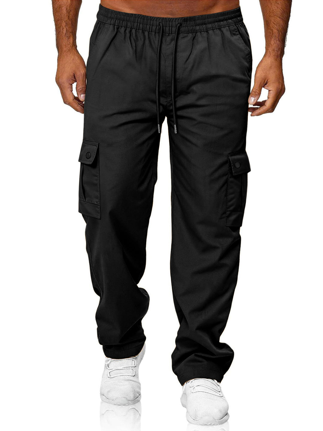 Herren nan Cargo-Jogginghose mit elastischem Tunnelzugbund, großen Klapptaschen und relaxed Fit Drune