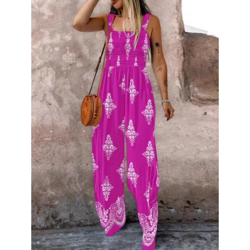 Damen Rüschenoberteil Weites Bein Jumpsuit Drune