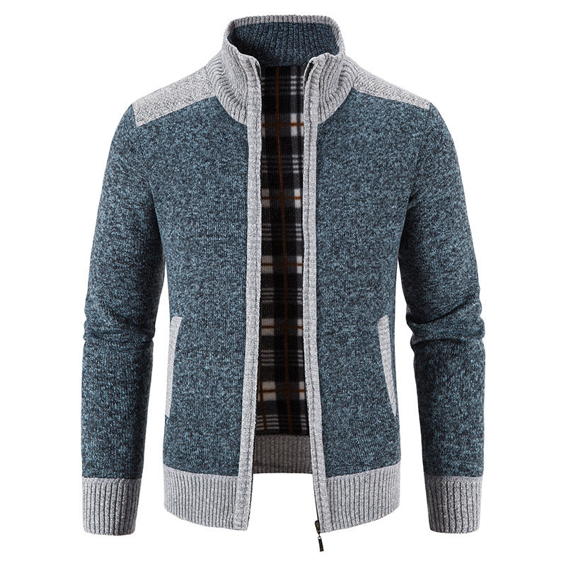 Herren Strickjacke mit hohem Kragen und eleganten Details Drune