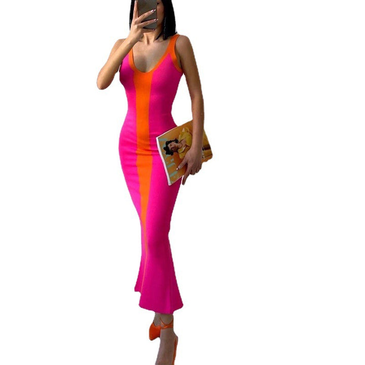 Damen figurbetontes Maxikleid mit grafischem Design Drune