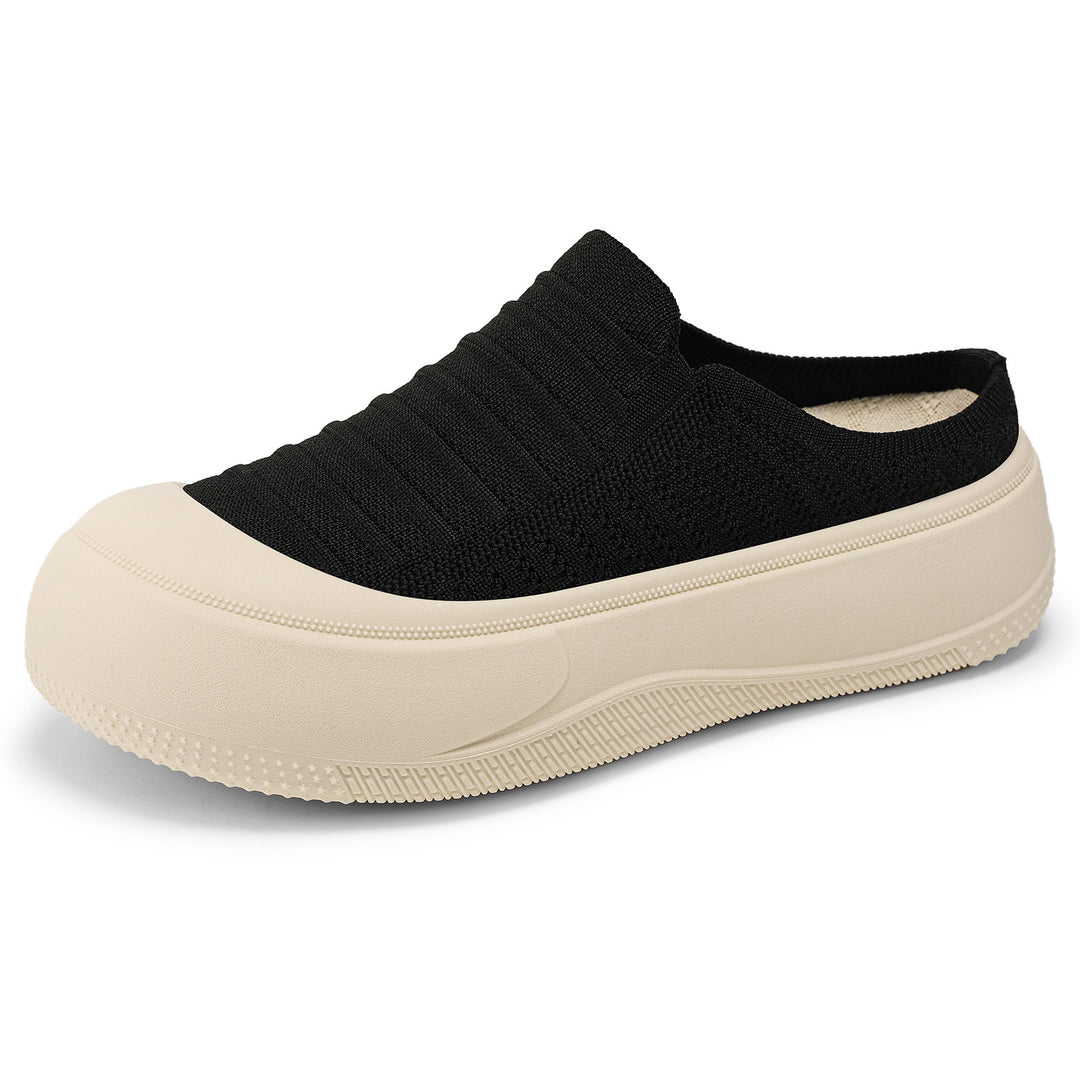 Damen nan gestrickter Slip-On Plateau-Sneaker mit nahtlosem Sockenschaft und robuster Profilsohle Drune