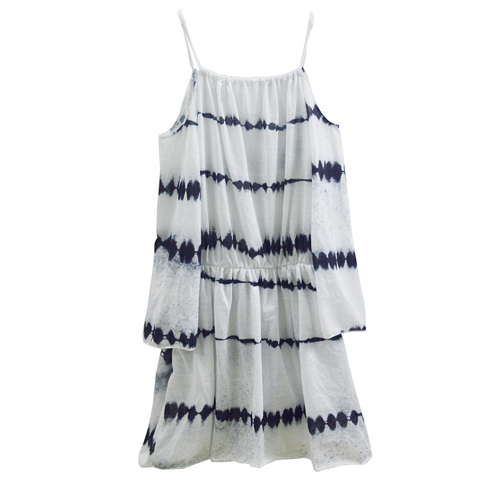 Damen Freizeitkleid mit schulterfreiem Design und Boho-Grafik Drune
