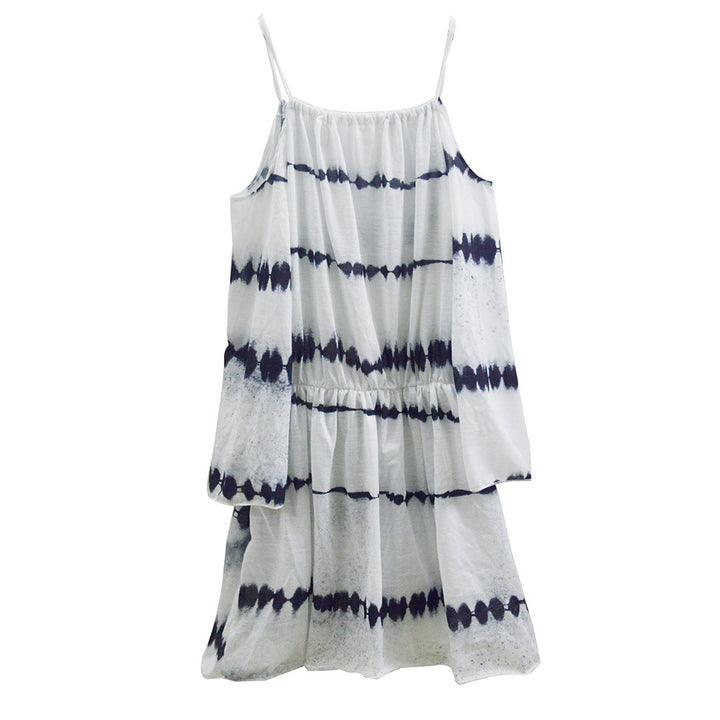 Damen Freizeitkleid mit schulterfreiem Design und Boho-Grafik Drune