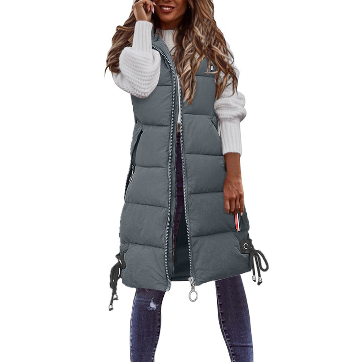 Damen Modische Steppweste mit praktischen Taschen und verstellbarem Gummizug Drune