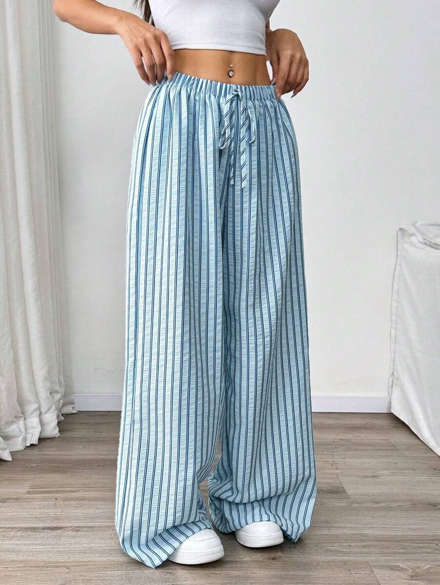 Damen lässige Hochbundhose im gestreiften Design Drune