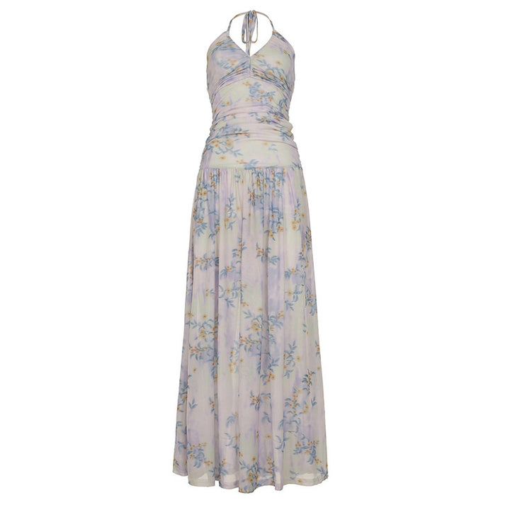 Damen Maxikleid mit floralem Design und verstellbarem Träger Drune