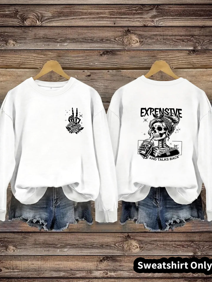 Damen Sweatshirt mit kreativem Motiv und lässigem Schnitt Drune