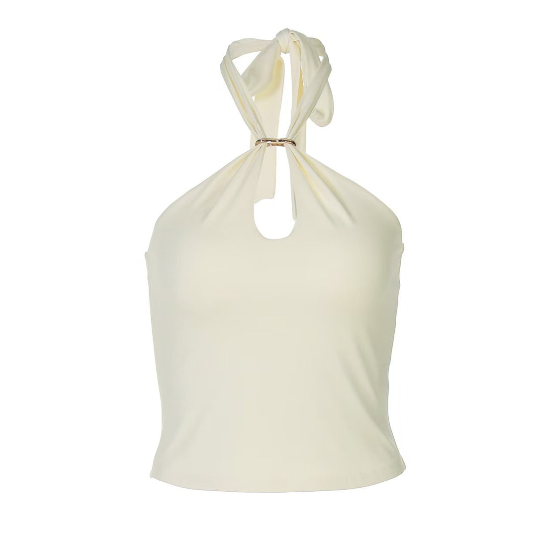 Damen Cropped Top mit modernem Ausschnitt und seitlichen Schlitzen Drune