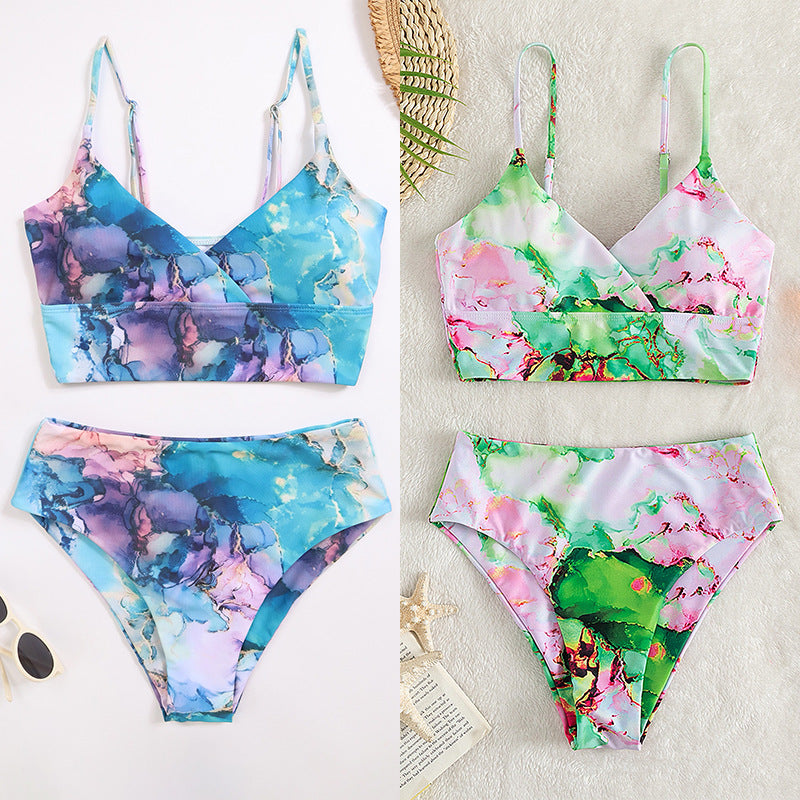 Damen Bikini-Set mit elegantem Wellenmuster Drune