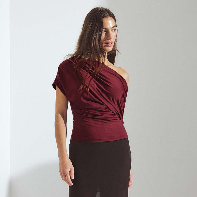 Damen asymmetrisches Top Drune