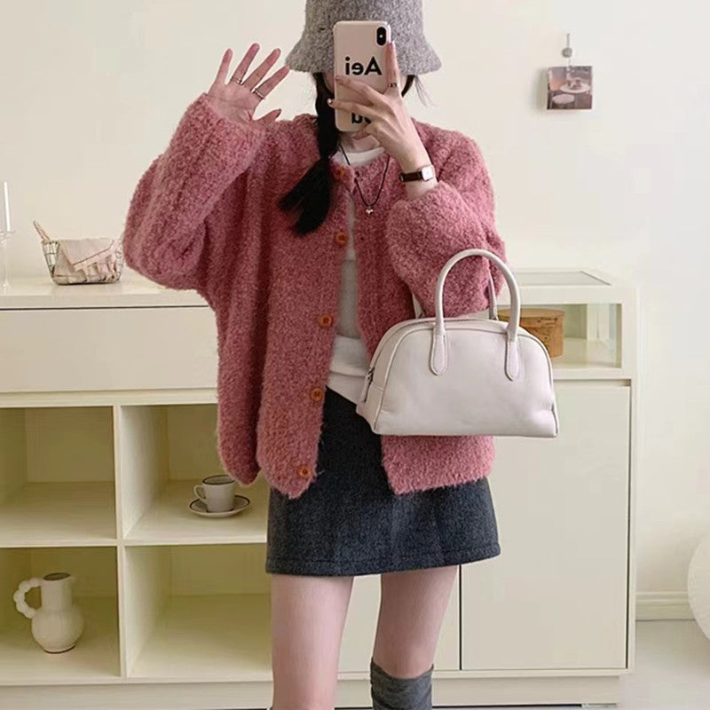 Damen kuscheliger Strickcardigan mit dekorativen Knöpfen und lässigem Schnitt Drune