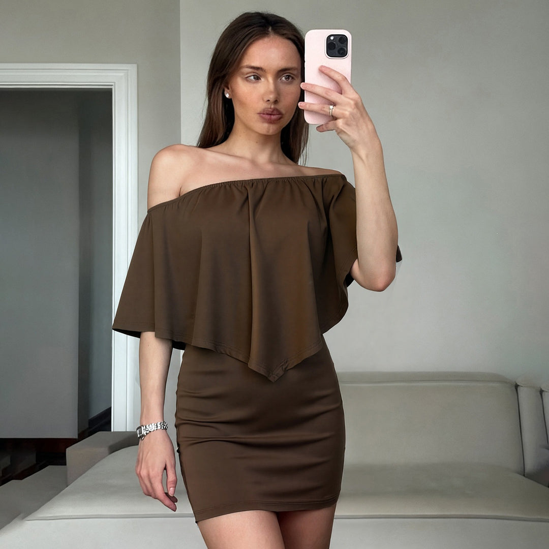 Damen Off-Shoulder Minikleid mit voluminösem Oberteil Drune