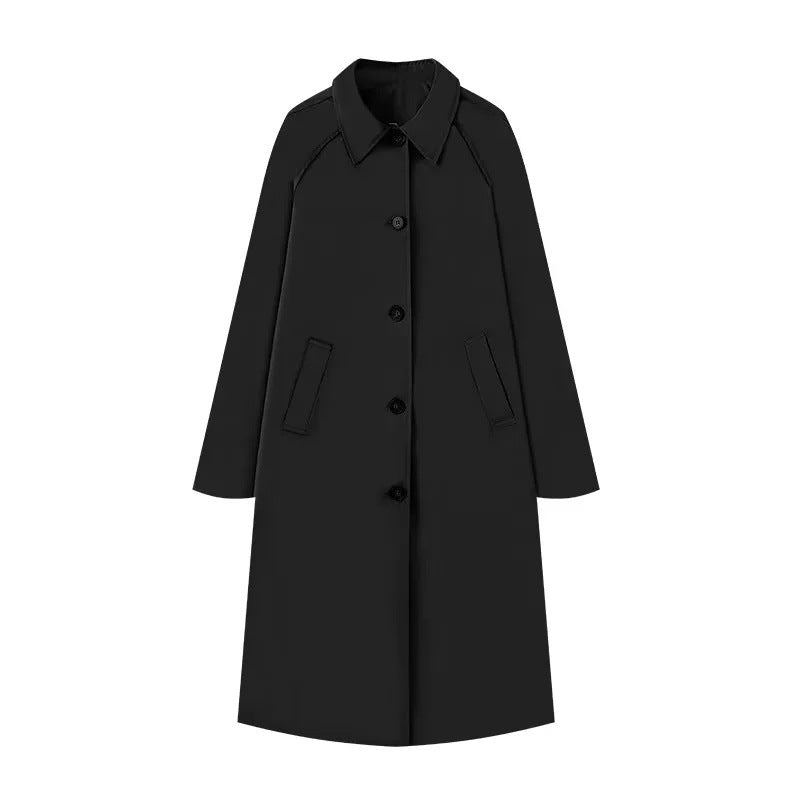 Damen eleganter Trenchcoat mit schmalem Schnitt und praktischen Taschen Drune