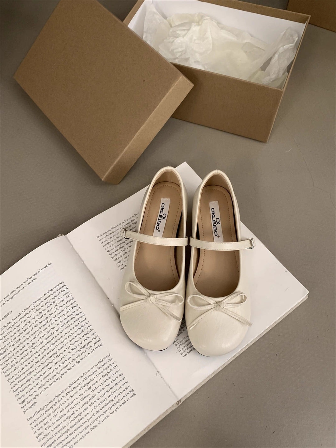 Damen Ballerinas mit elegantem Riemchen und zierlichem Schleifendetail Drune