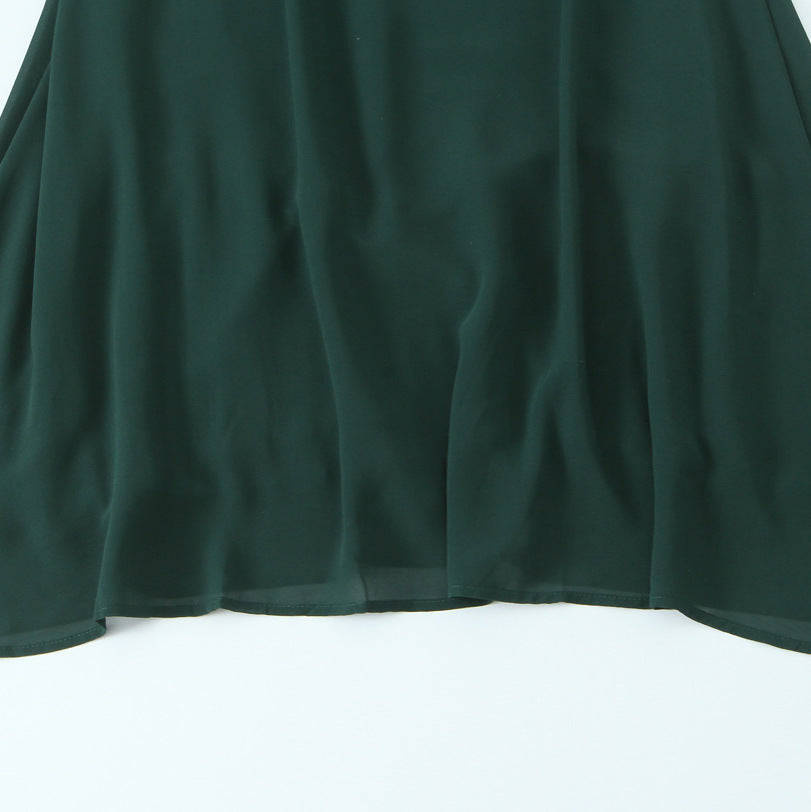 Damen elegantes Maxikleid mit voluminösen Puffärmeln und schwingendem Rock Drune