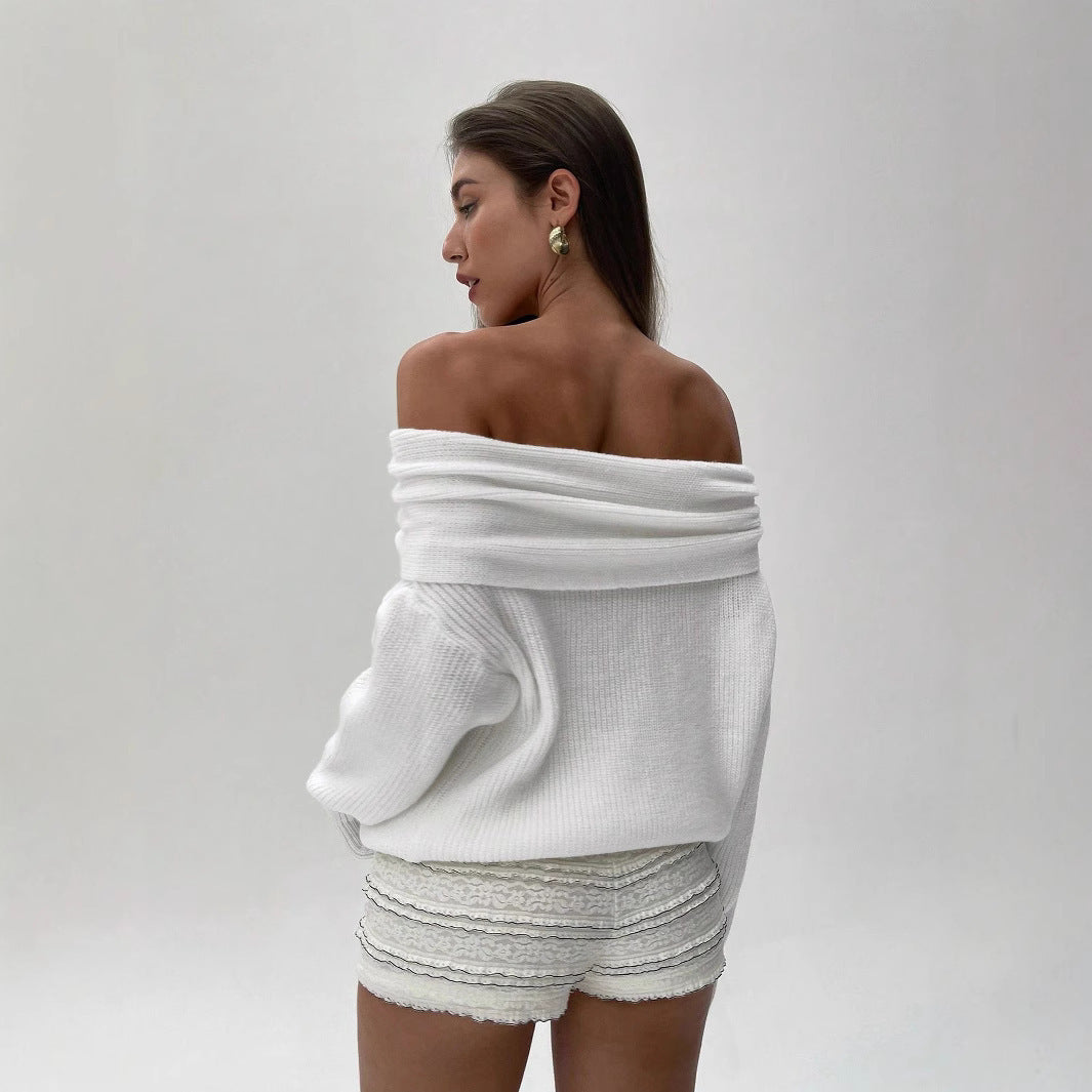 Damen Off-Shoulder Strickpullover Drune