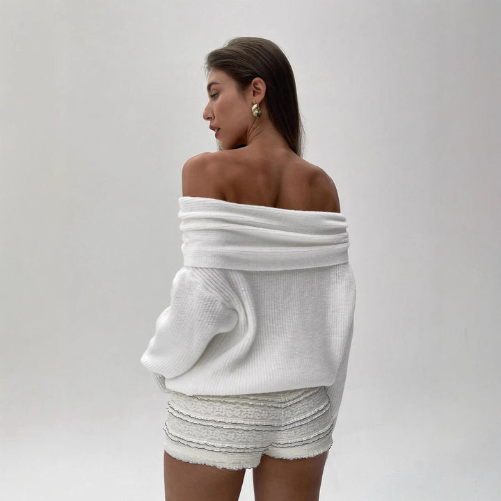 Damen Off-Shoulder Strickpullover Drune