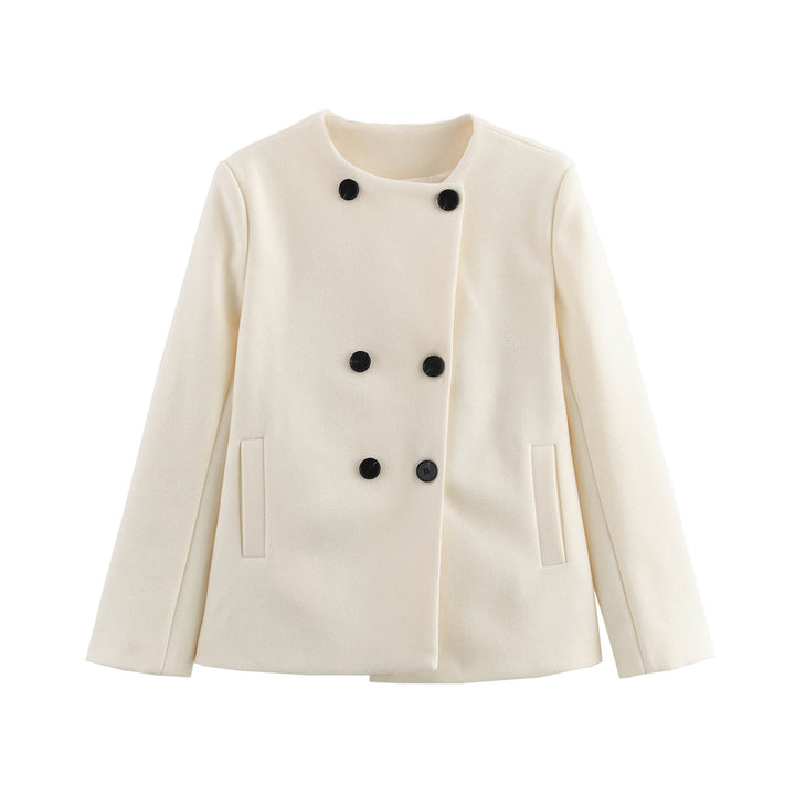 Damen elegante Winterjacke mit doppelter Knopf- und Taschenlösung Drune