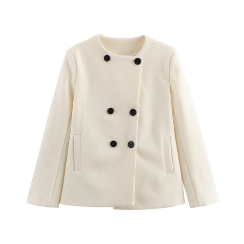 Damen elegante Winterjacke mit doppelter Knopf- und Taschenlösung Drune