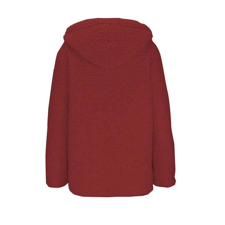 Damen kuschelige Fleecejacke mit Kapuze und praktischen Taschen Drune