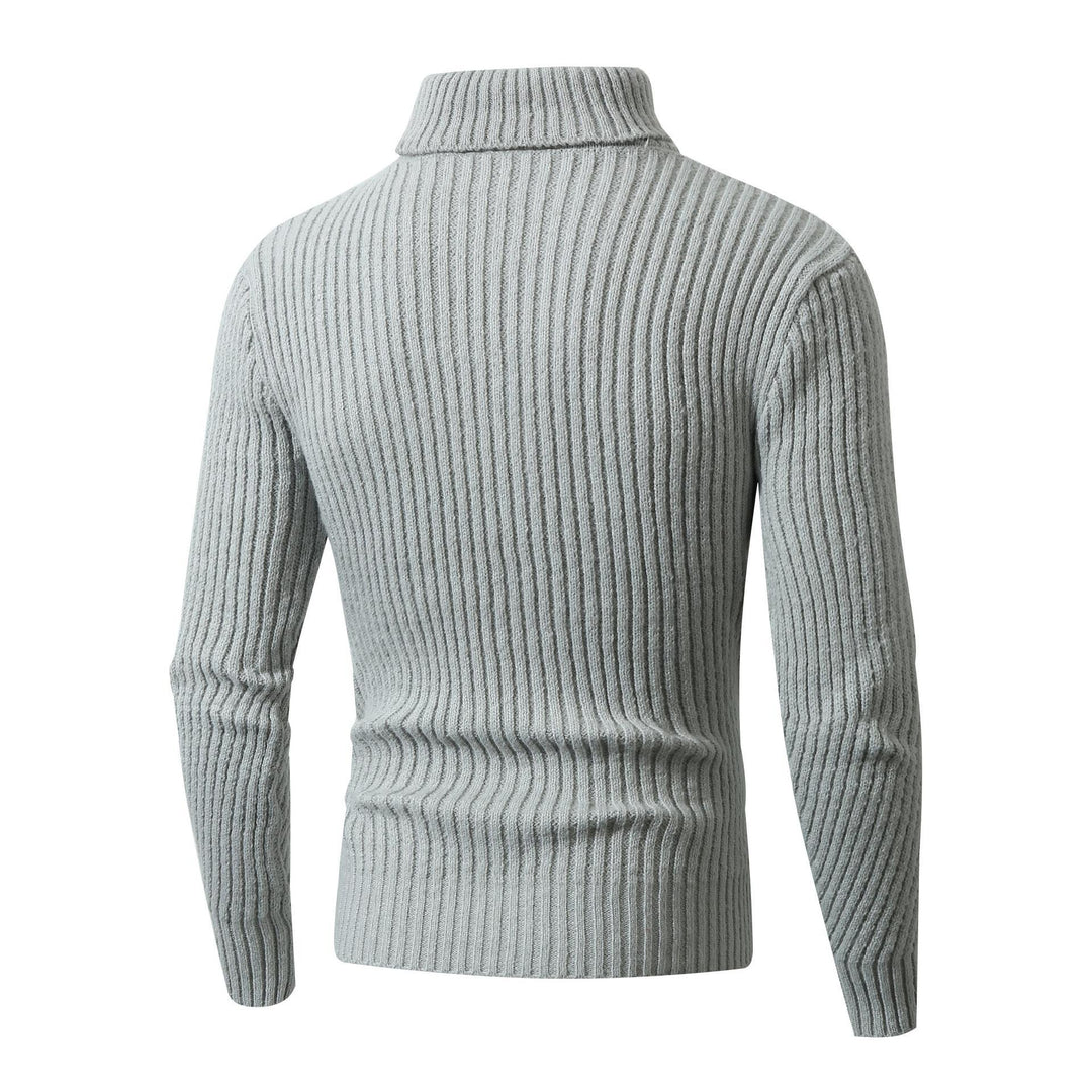 Herren Grobstrickpullover mit Stehkragen und dekorativem Strukturmuster Drune