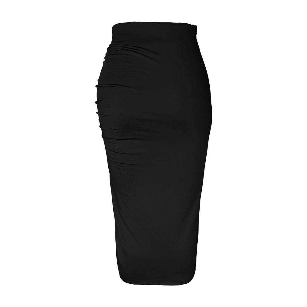 Damen Maxirock mit raffinierten Rüschendetails und hohem Schlitz Drune