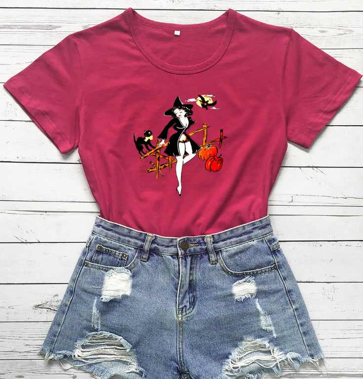 Damen Verspieltes Halloween Grafik T-Shirt Drune