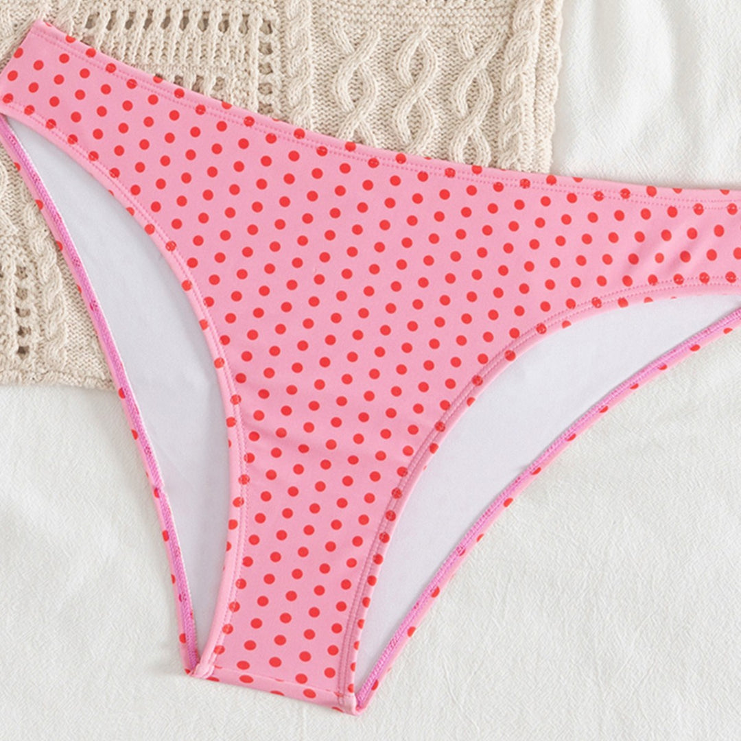 Damen Triangel-Bikini mit verspieltem Pünktchenmuster und verstellbaren Trägern Drune