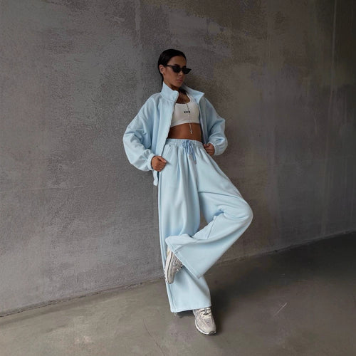 Damen lässiger Kapuzenanzug mit oversized Schnitt und elastischem Bund Drune