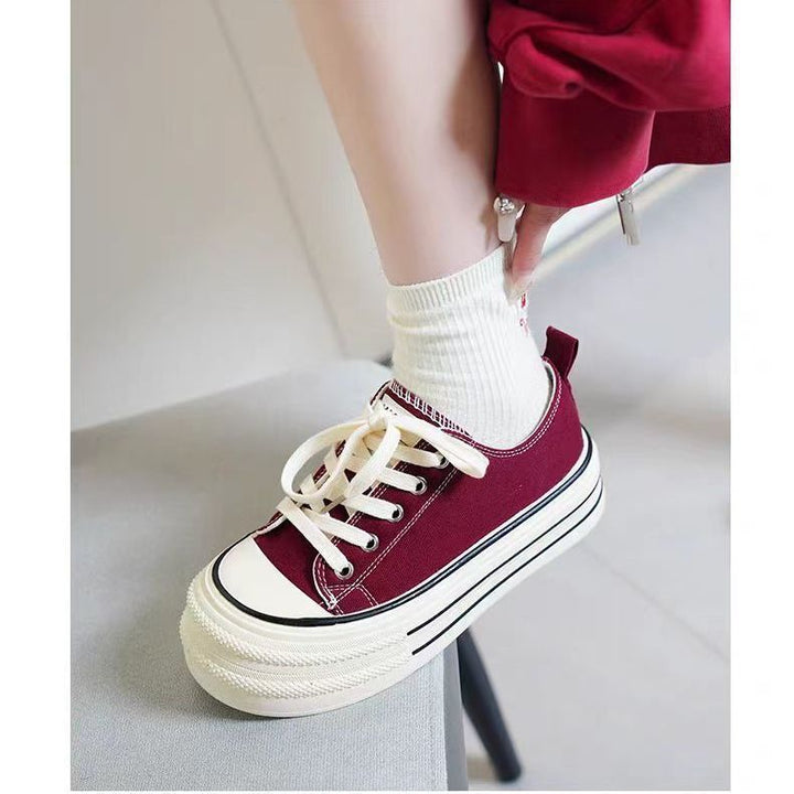 Damen Plateau Sneakers mit modischem Design und strapazierfähigem Obermaterial Drune